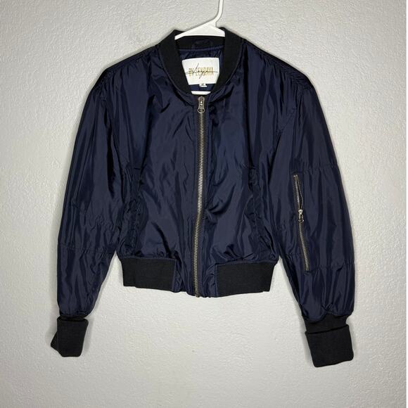Daya by Zendaya Navy Bomber Jacket with Graphic Size XS - Picture 1 of 7